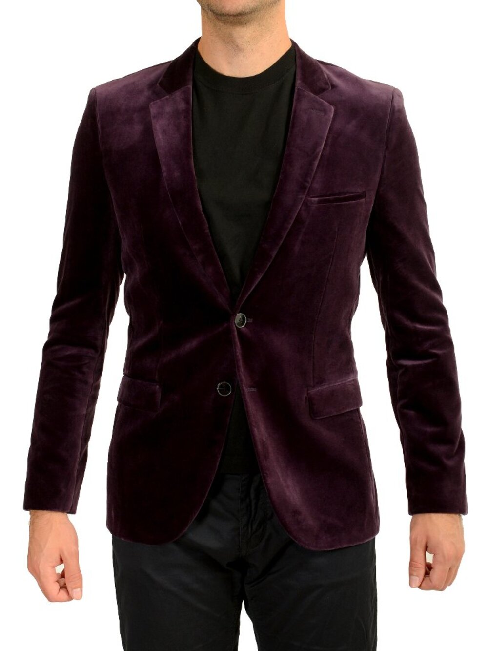 Hugo Boss Men's "Arti232" Plum Purple Velour Sport Coat Blazer US 36R IT 46R